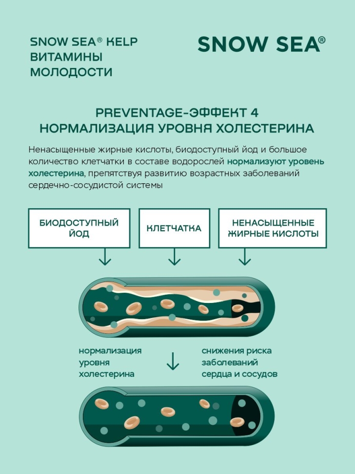 SNOW SEA® KELP ламинария и фукус в таблетках для молодости и долголетия, 224 табл.