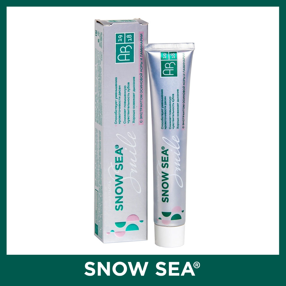 

Зубная паста SNOW SEA® SMILE с экстрактом осиновой коры и ламинарии, 75 мл