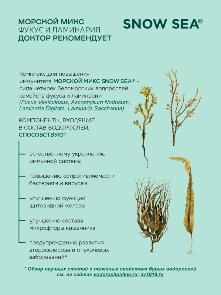 Водоросли сушеные Морской Микс ламинария и фукус, 230 г