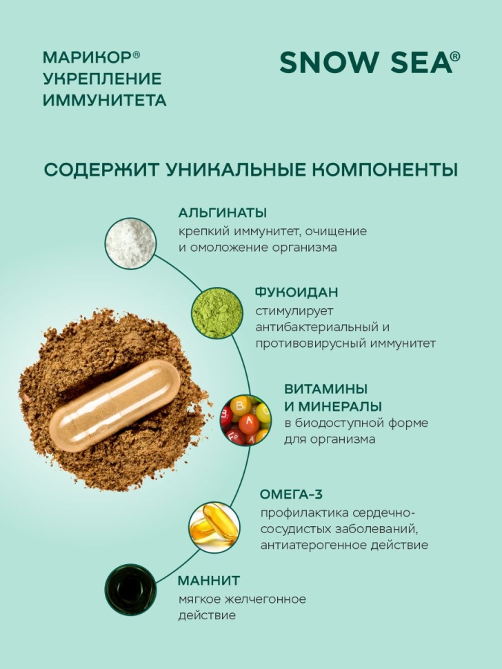 Марикор® для укрепления иммунитета и восполнения запасов йода БАД, 60 капс.