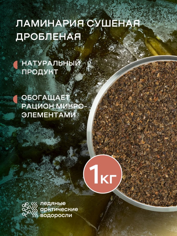 Ламинария дробленая SMARTKELP®, водоросли беломорские пищевые, 1 кг