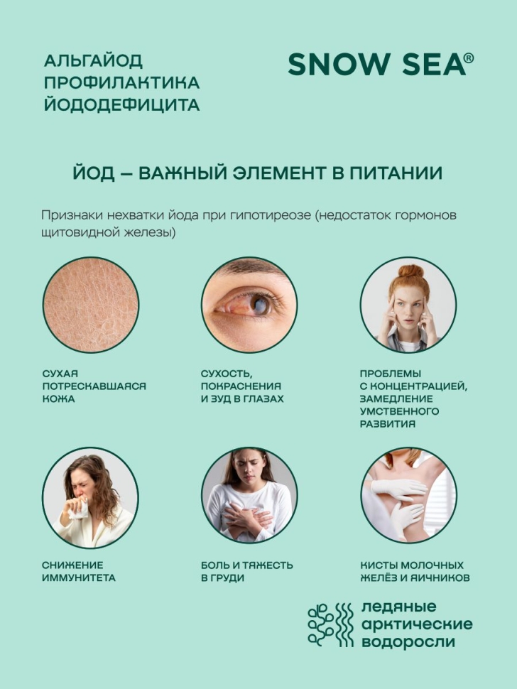 БАД Альгайод для восполнения йода, защиты щитовидной железы, 90 капс.