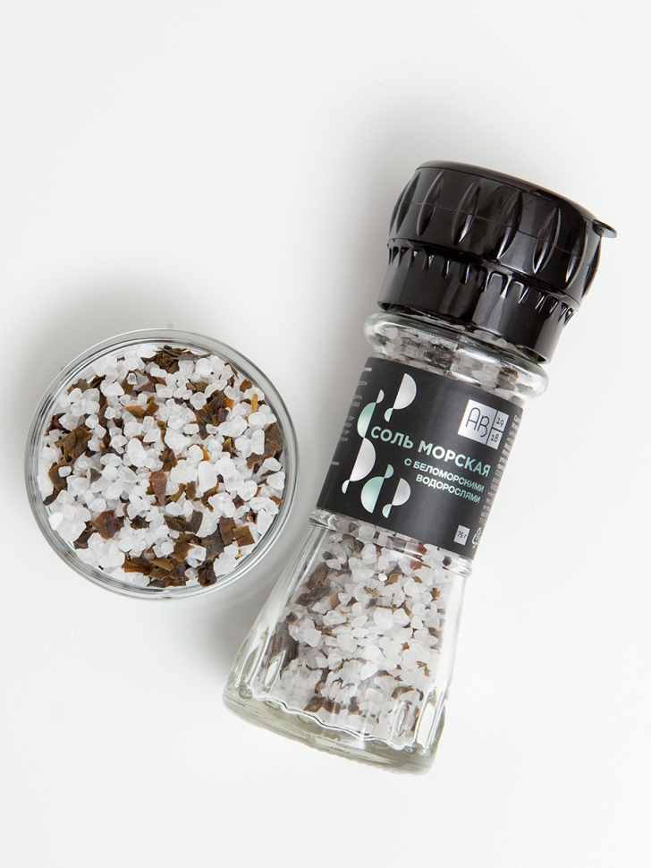 Соль морская пищевая с беломорскими водорослями, 75 г