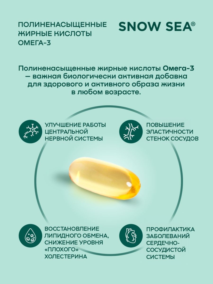 Омега-3 90%, рыбный жир 900 мг для сердца и сосудов БАД, 60 капс.
