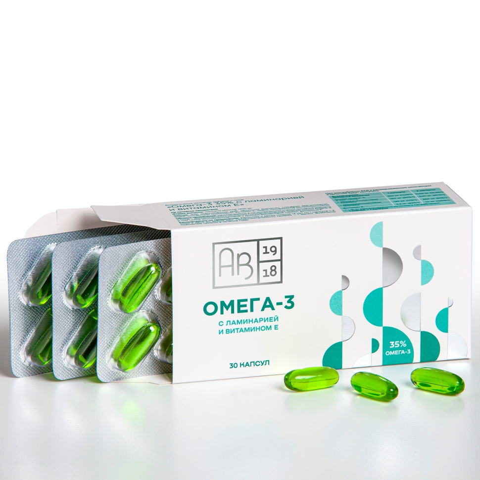 Омега-3 с ламинарией и витамином Е, 30 капсул (блистер)