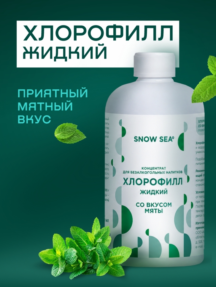 Хлорофилл жидкий SNOW SEA® со вкусом мяты, 500 мл