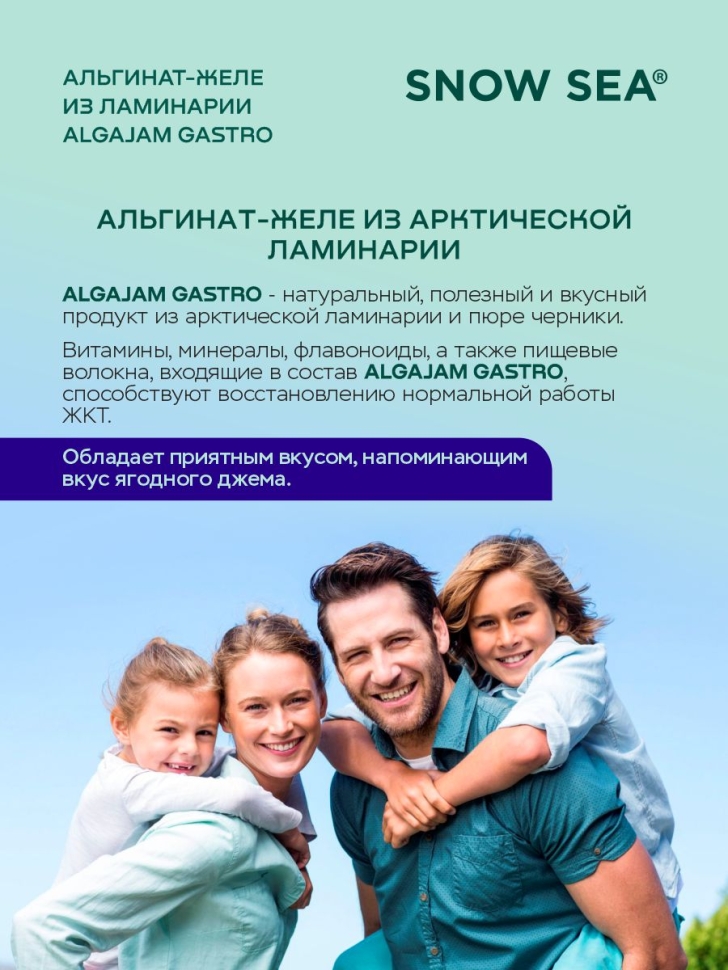 Альгинат-желе из арктической ламинарии с черникой ALGAJAM SNOW SEA® для ЖКТ БАД, 500 г
